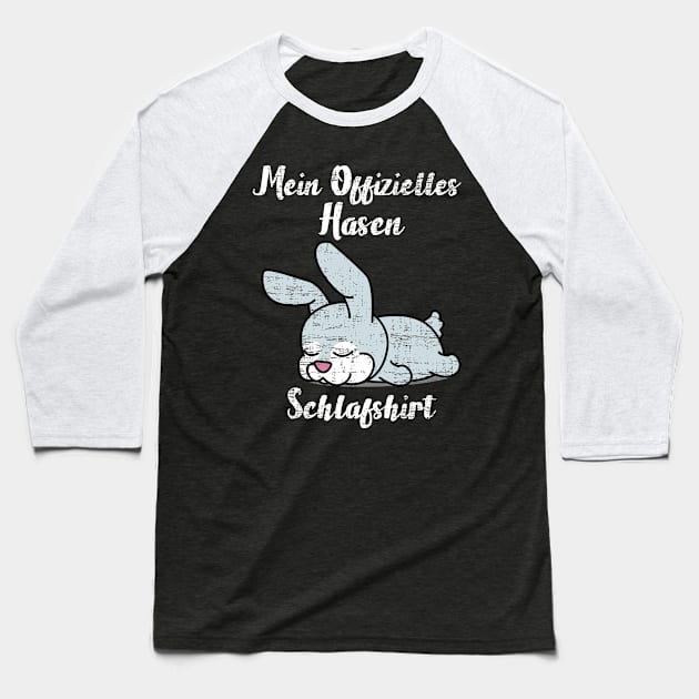 Bunny Sleep Shirt Baseball T-Shirt by Schwarzweiss